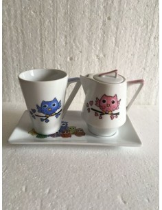 Ensemble tasse, verseuse et soucoupe - Porcelaine en Vendée