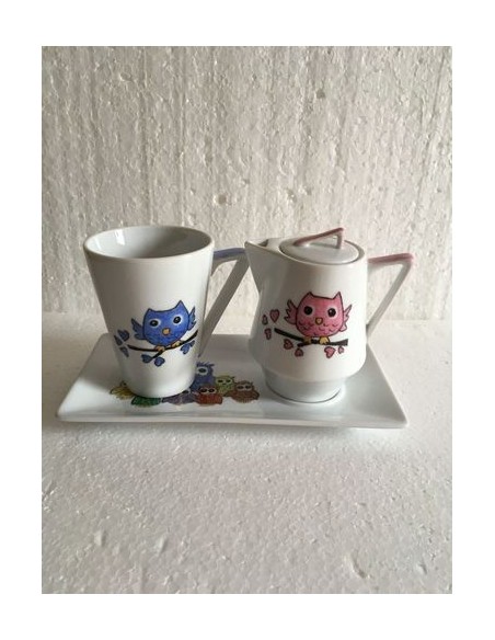 Ensemble tasse, verseuse et soucoupe - Porcelaine en Vendée