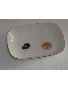 Coupelle rectangulaires motif gourmandises 3 - Porcelaine en Vendée