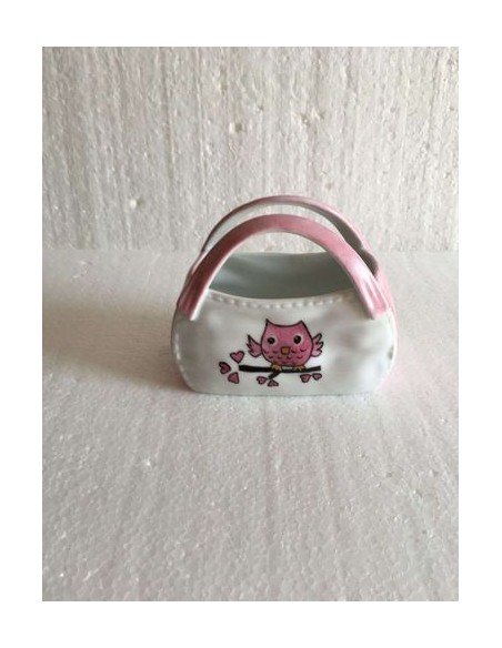 Vide poche panier rose - Porcelaine en Vendée