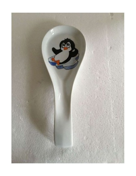 Repose cuillère " Pingouin" - Porcelaine en Vendée