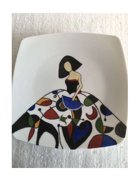 Assiette multicolore décorative n° 1 - Porcelaine en Vendée