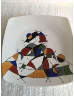 Assiette multicolore décorative n° 3 - Porcelaine en Vendée