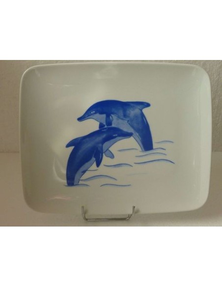 Grand plat Dauphins - Porcelaine en Vendée