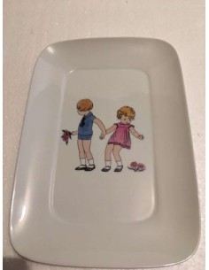 Assiette rectangulaire les enfants n° 1 - Porcelaine en Vendée