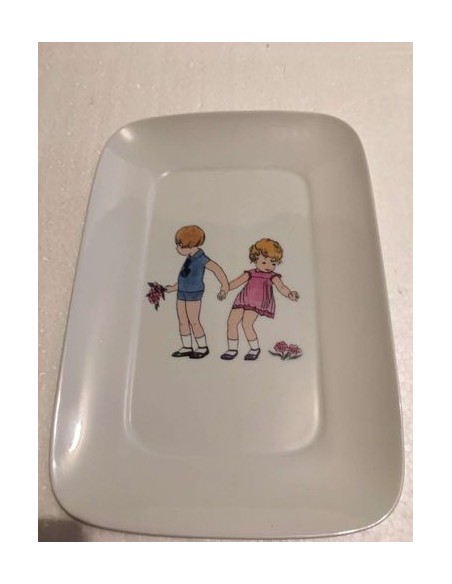 Assiette rectangulaire les enfants n° 1 - Porcelaine en Vendée