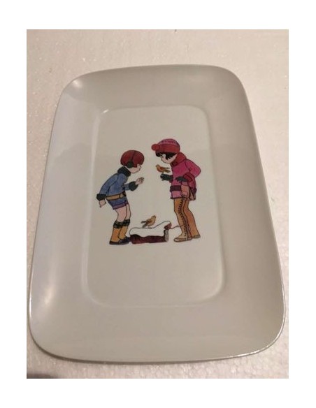Assiette rectangulaire les enfants n° 2 - Porcelaine en Vendée