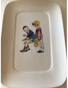 Assiette rectangulaire les enfants n° 3 - Porcelaine en Vendée