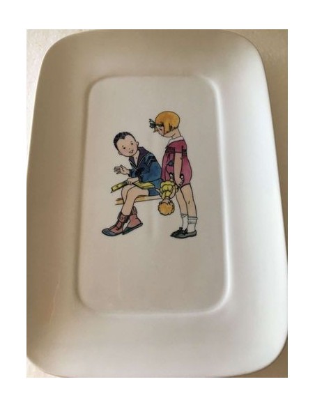 Assiette rectangulaire les enfants n° 3 - Porcelaine en Vendée
