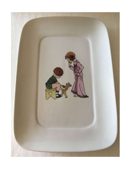 Assiette rectangulaire les enfants n° 4 - Porcelaine en Vendée
