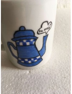 Mug bleu "je crois que j'ai envie d'un petit (bleu) - Porcelaine en Vendée