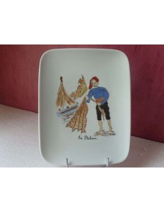 Plats rectangulaires les métiers d'autrefois le pécheur  n°4 - Porcelaine en Vendée