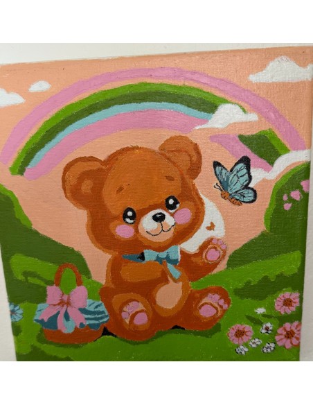 Toile unique petit ours chambre enfant