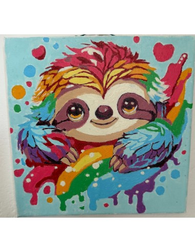 Toile unique Paresseux multicolore