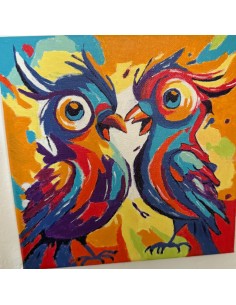 Toile unique les perroquets multicolore