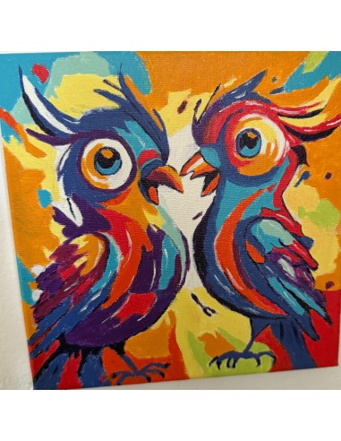 Toile unique les perroquets multicolore