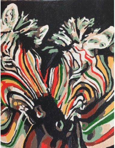 Toile unique les zèbres multicolores