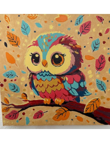 Toile unique La chouette sur la branche
