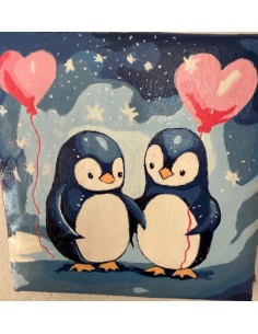 Toile unique les pingouins