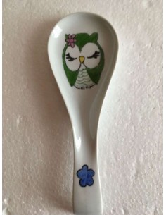 Repose cuillère Chouette - Porcelaine en Vendée