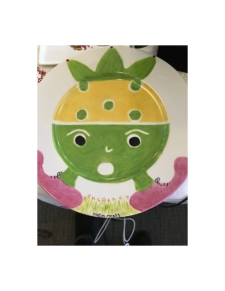 Assiette de Noel verte- Porcelaine en Vendée