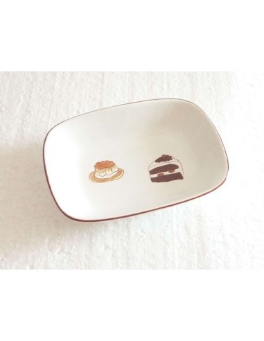 Coupelle rectangulaires motif gourmandises 1 - Porcelaine en Vendée