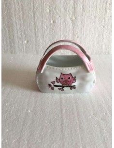 Vide poche panier rose - Porcelaine en Vendée