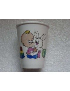 Grand verre à dents peint à la main - Porcelaine en Vendée