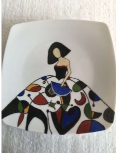 Assiette multicolore décorative n° 1 - Porcelaine en Vendée