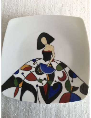 Assiette multicolore décorative n° 1 - Porcelaine en Vendée