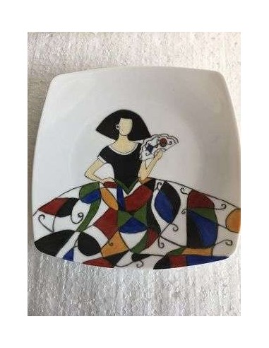 Assiette multicolore décorative n ° 2 - Porcelaine en Vendée