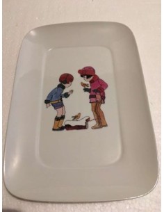 Assiette rectangulaire les enfants n° 2 - Porcelaine en Vendée
