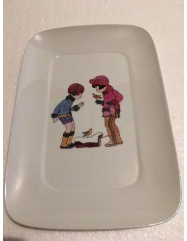 Assiette rectangulaire les enfants n° 2 - Porcelaine en Vendée