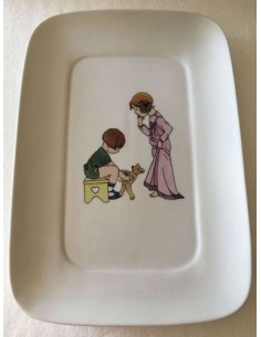Assiette rectangulaire les enfants n° 4 - Porcelaine en Vendée