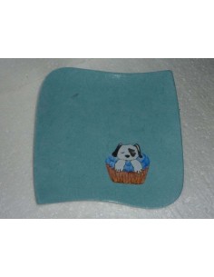 Assiette plate en porcelaine cadeau d'anniversaire pour enfants le chien - Porcelaine en Vendée