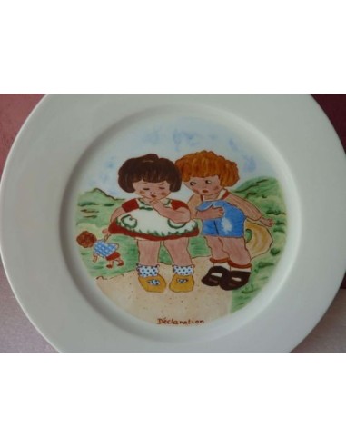 Assiette à dessert modèle ancien Déclaration - Porcelaine en Vendée