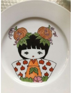 Grande assiette ronde style japonais n°1 - Porcelaine en Vendée