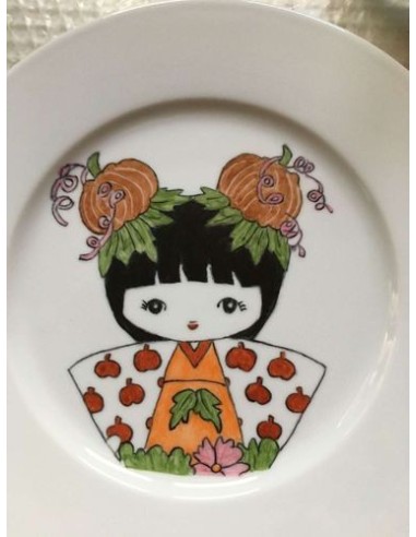 Grande assiette ronde style japonais n°1 - Porcelaine en Vendée