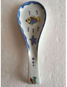 Repose cuillère Poisson et mer - Porcelaine en Vendée