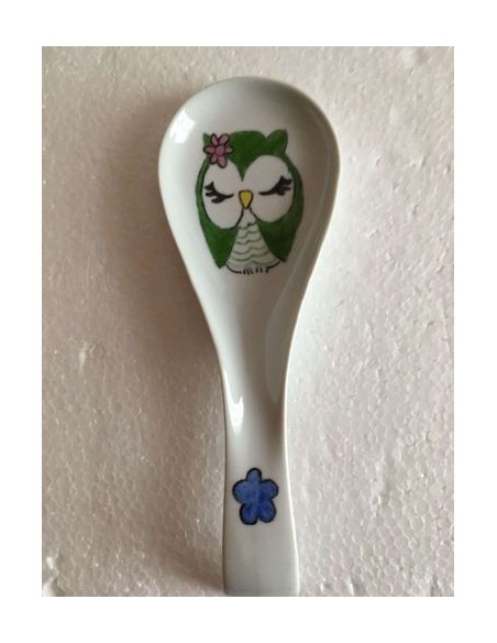 Repose cuillère Chouette - Porcelaine en Vendée