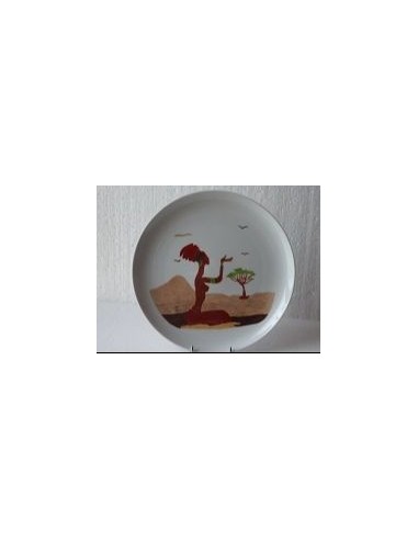 Plat en porcelaine motif africain - Porcelaine en Vendée