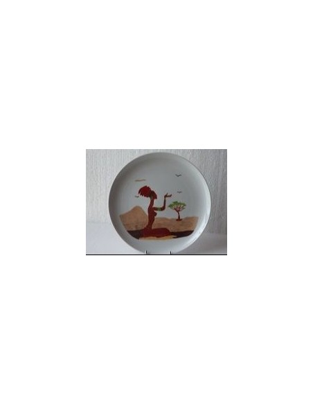 Plat en porcelaine motif africain - Porcelaine en Vendée