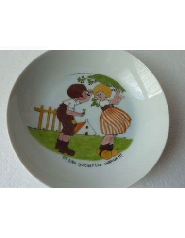 Assiette creuse à l'ancienne On dira qu'c'est les oiseaux !!! - Porcelaine en Vendée