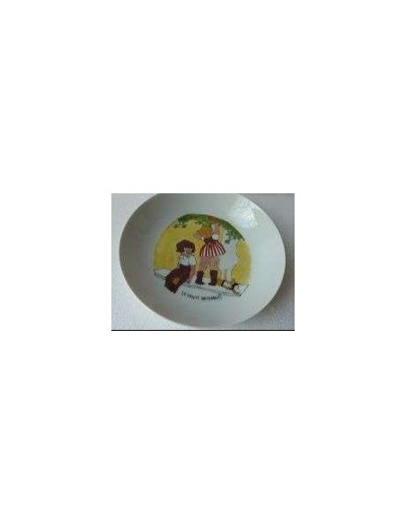 Assiette creuse à l'ancienne le fruit défendu - Porcelaine en Vendée